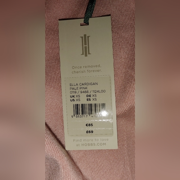 Hobbs London Ella cardigan pale pink extra small NWT - Picture 4 of 8
